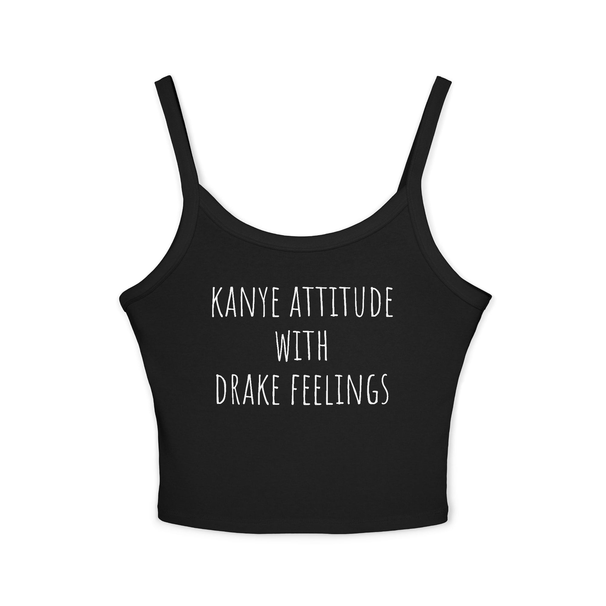 Kanye Attitude Tank Top, Hip Hop Inspired Summer Top, Funny Graphic Spaghetti Strap, Casual Everyday Wear, Women's Fashion