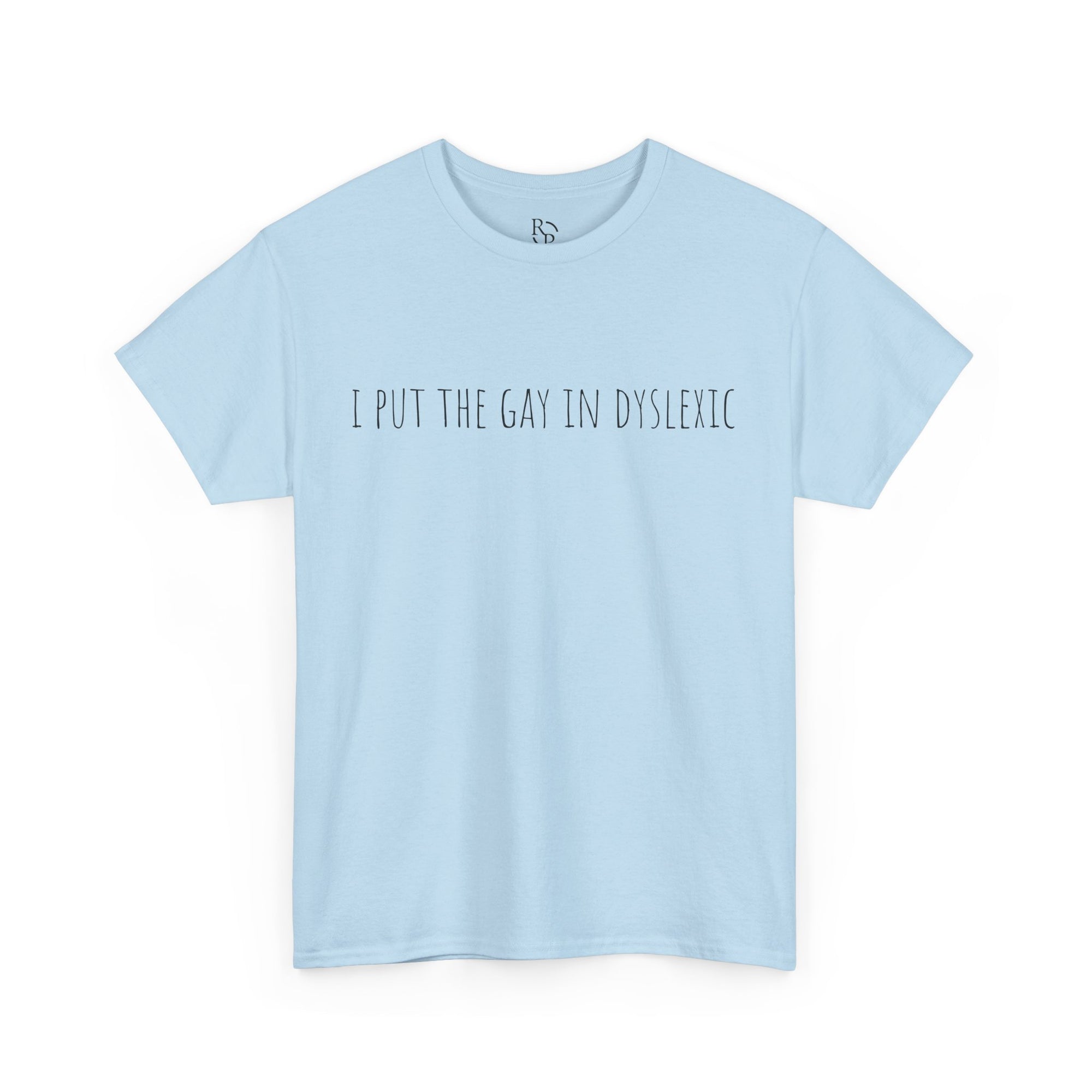 Funny Unisex Heavy Cotton Tee - "I Put the Fun in Dyslectic" Shirt, Gift for Dyslexia Awareness, Casual Wear, Humor Tee, Birthday Gift