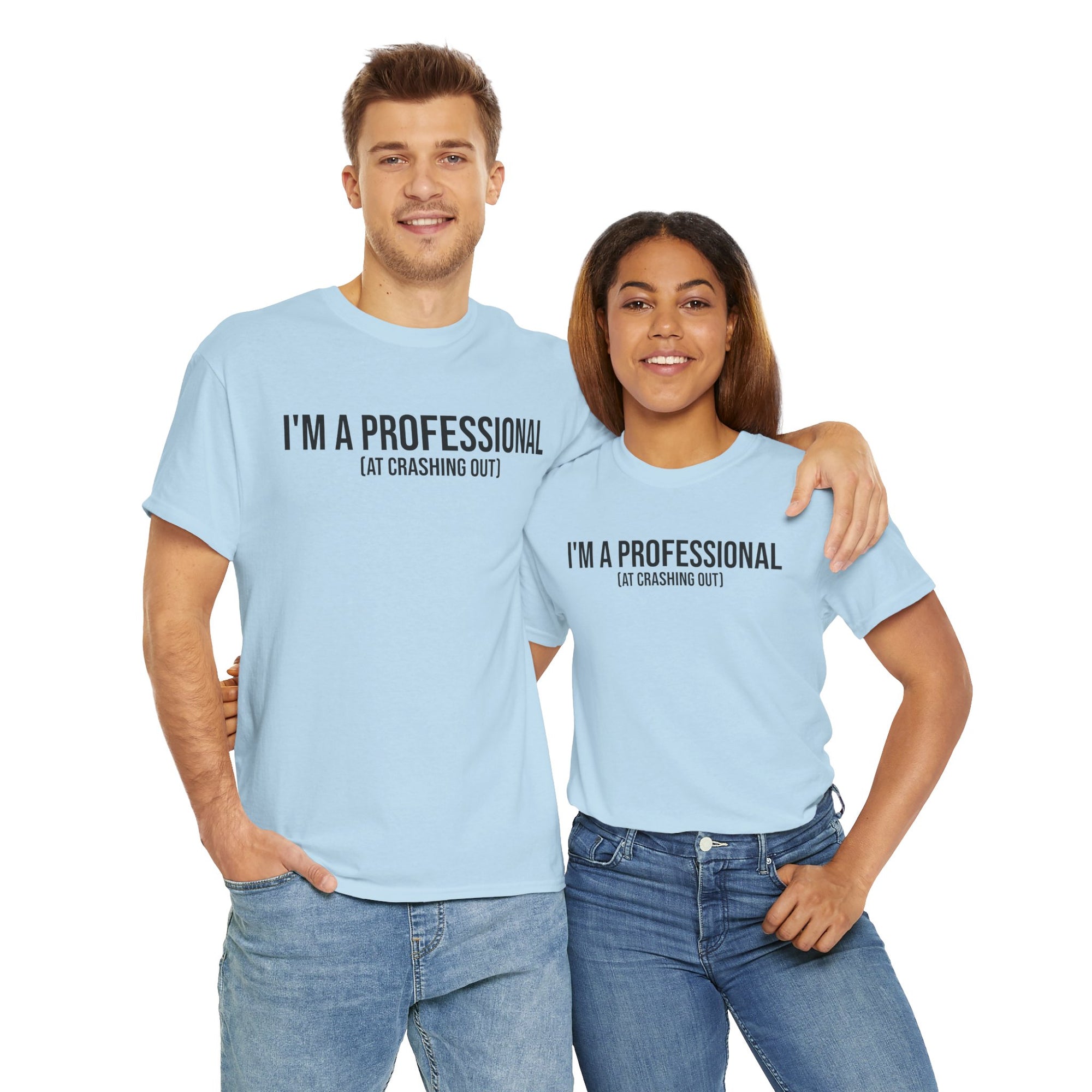 Funny Professional Crasher Tee, Unisex Heavy Cotton Tee, Gift for Friends, Casual Wear, Humor Shirt, Unique Present
