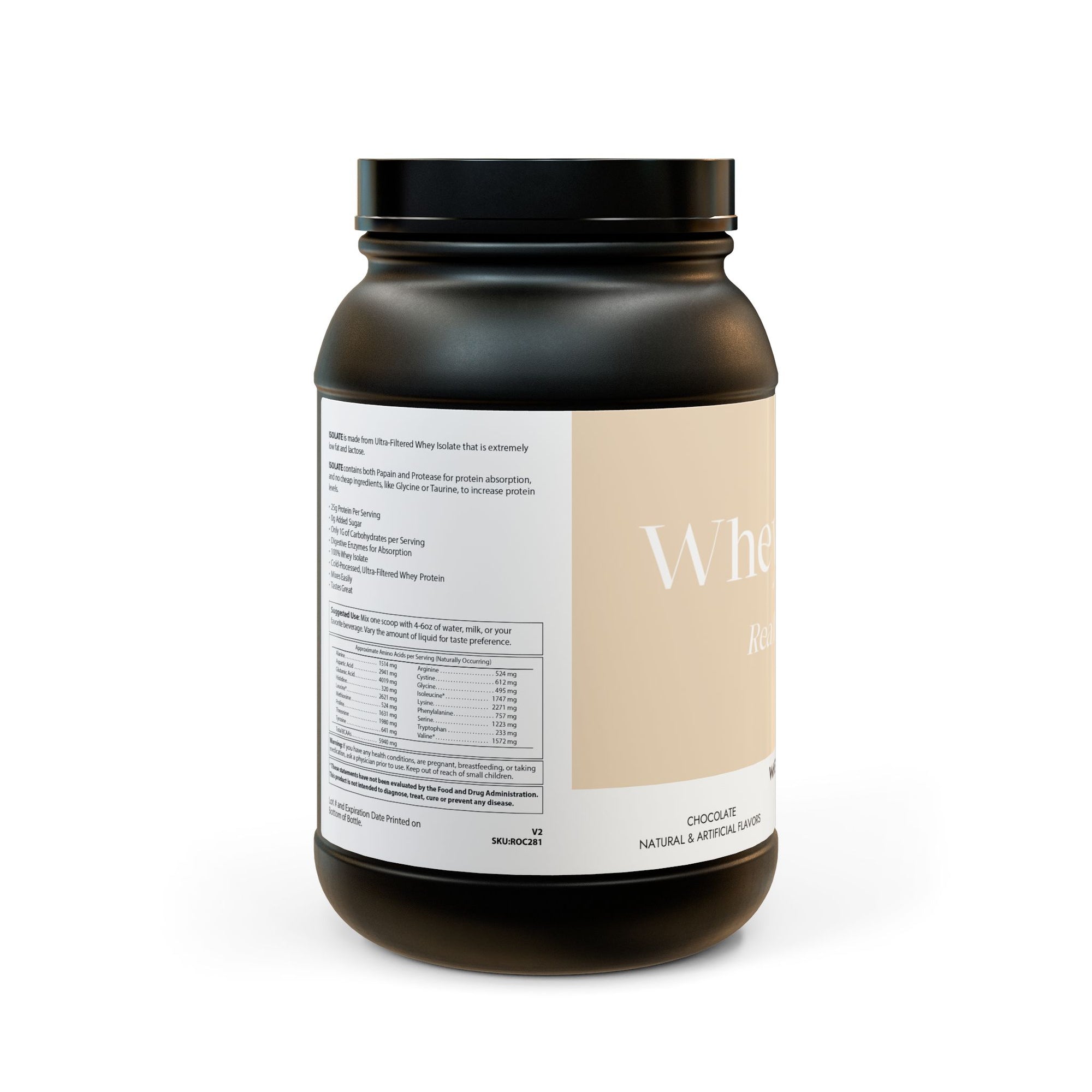 Whey Isolate Protein Supplement (907g, 2lb)