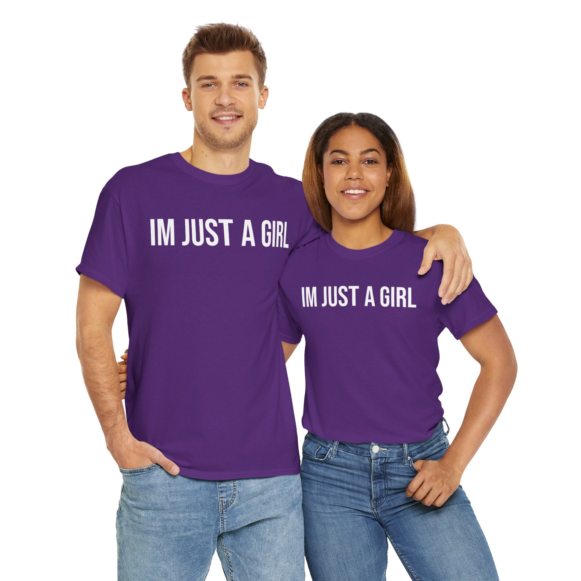 Unisex Heavy Cotton Tee - 'I'm Just a Girl' | Casual Comfort, Perfect Gift, Everyday Wear, Birthday, Confidence Tee
