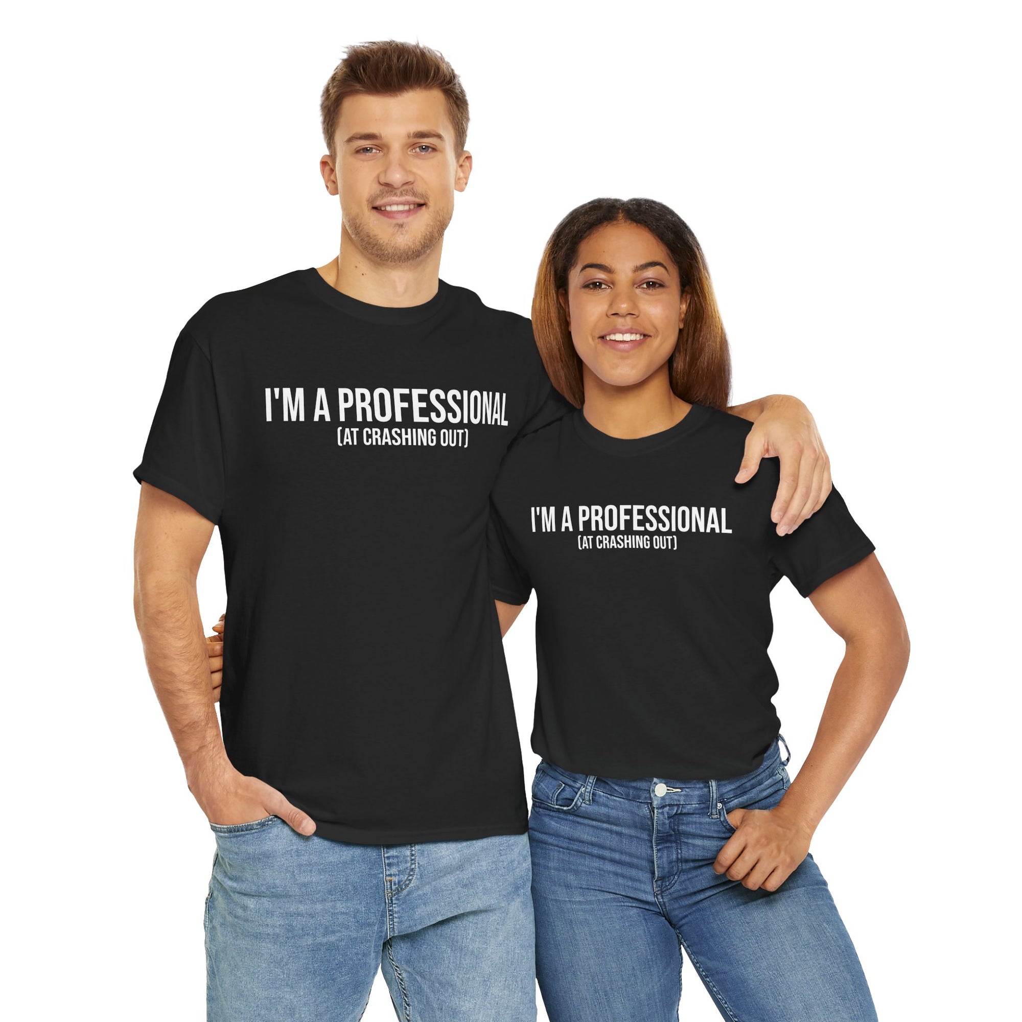 Funny Professional Crasher Tee, Unisex Heavy Cotton Tee, Gift for Friends, Casual Wear, Humor Shirt, Unique Present