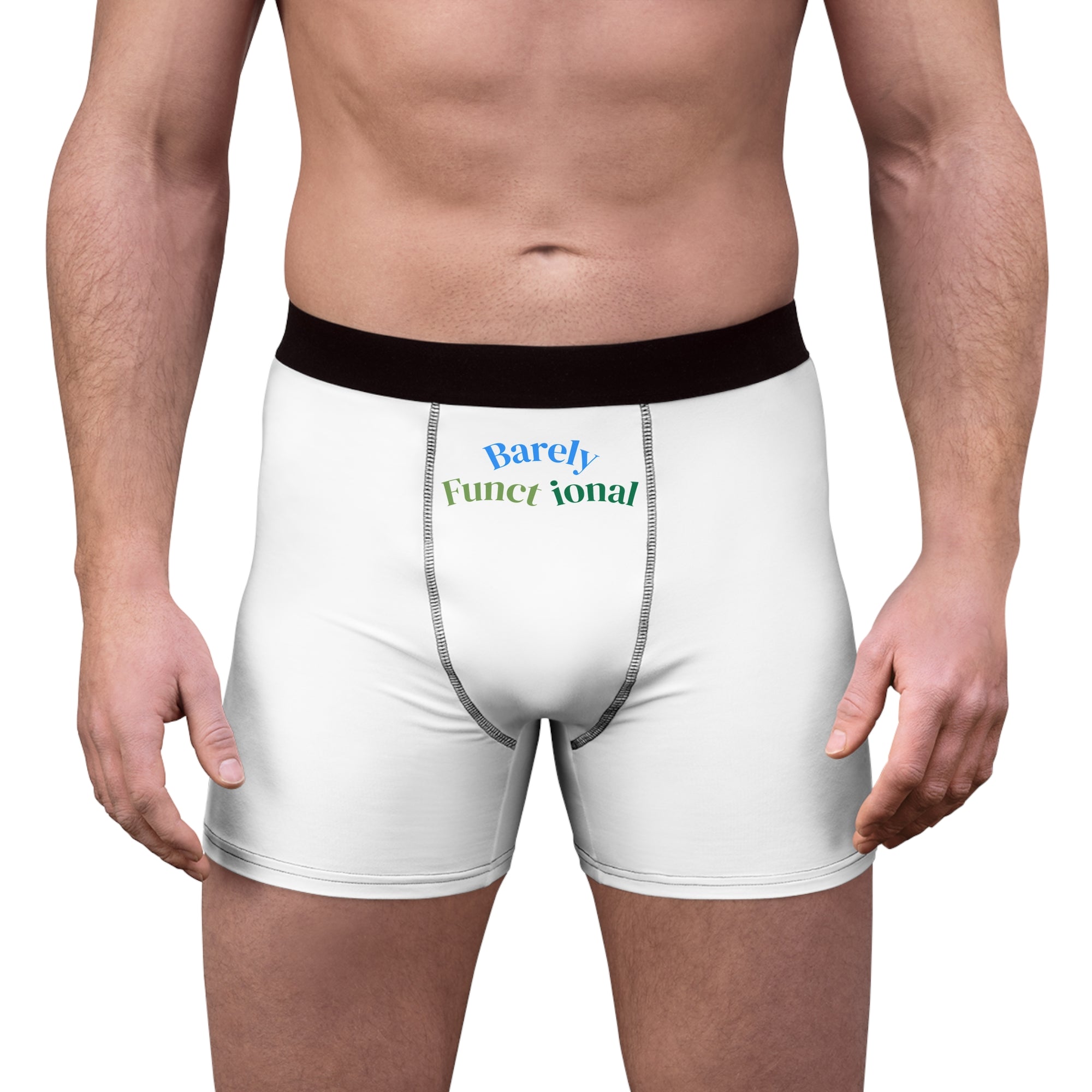 Men's Boxer Briefs with Fun Text - Gift for Him, Unique Loungewear, Comfort Wear, Holiday Gift, Quirky Underwear