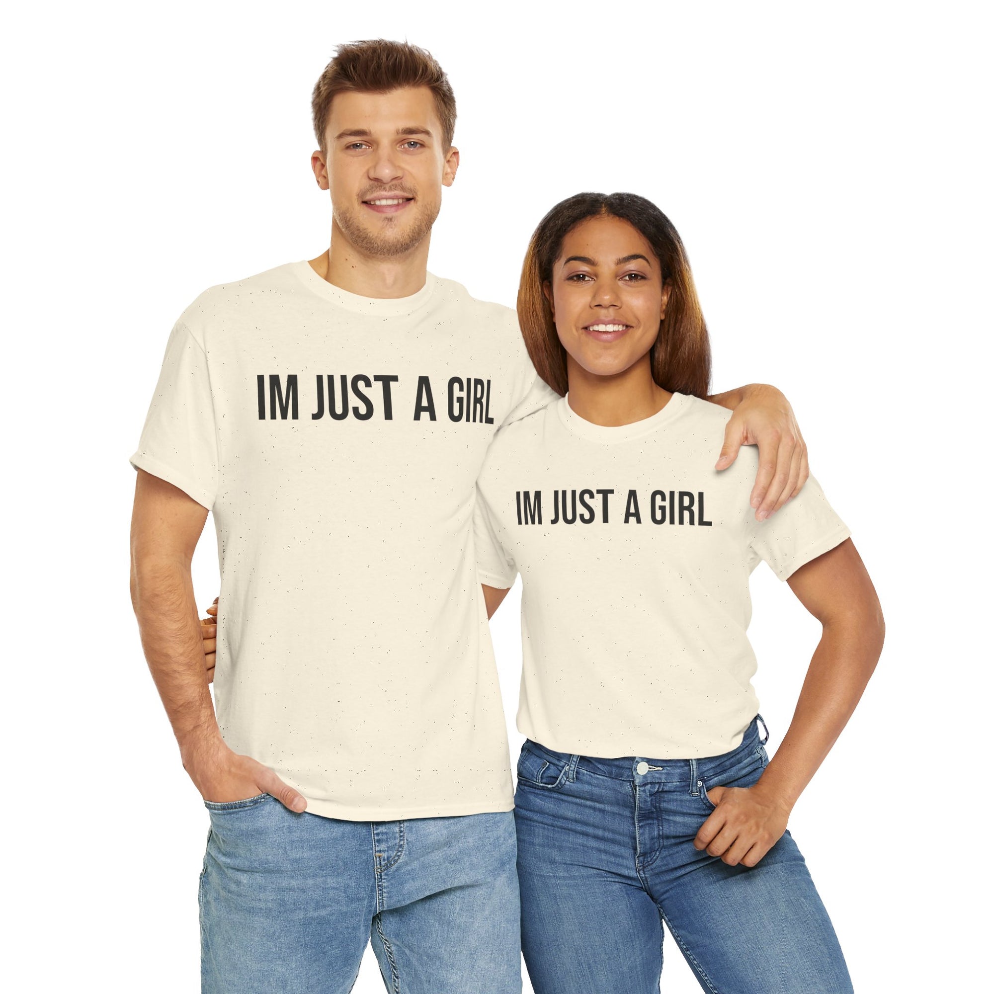 Unisex Heavy Cotton Tee - 'I'm Just a Girl' | Casual Comfort, Perfect Gift, Everyday Wear, Birthday, Confidence Tee