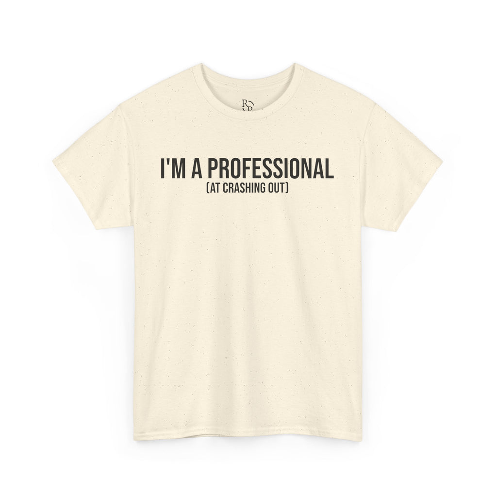 Funny Professional Crasher Tee, Unisex Heavy Cotton Tee, Gift for Friends, Casual Wear, Humor Shirt, Unique Present