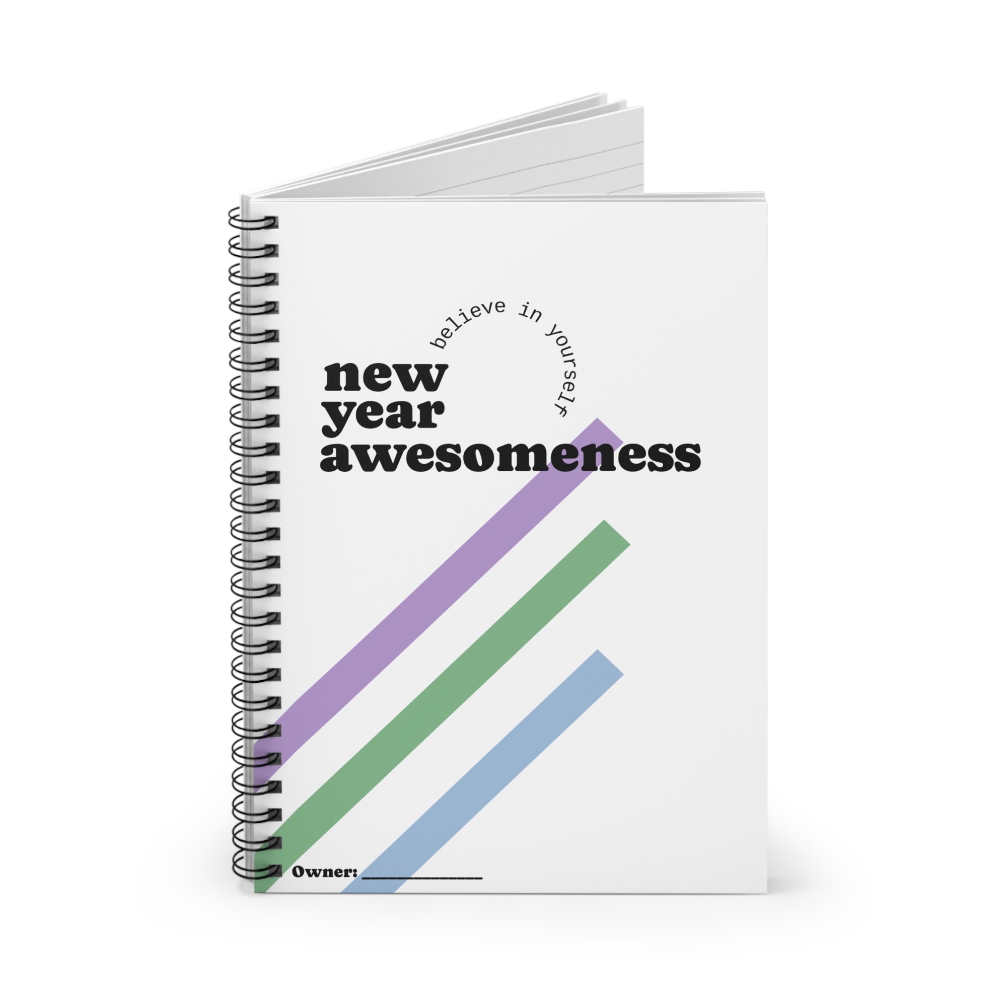 Inspirational Spiral Notebook - New Year Awesomeness, Motivational Journal, Gift for Students, Writing Supplies for New Year Goals, [...]