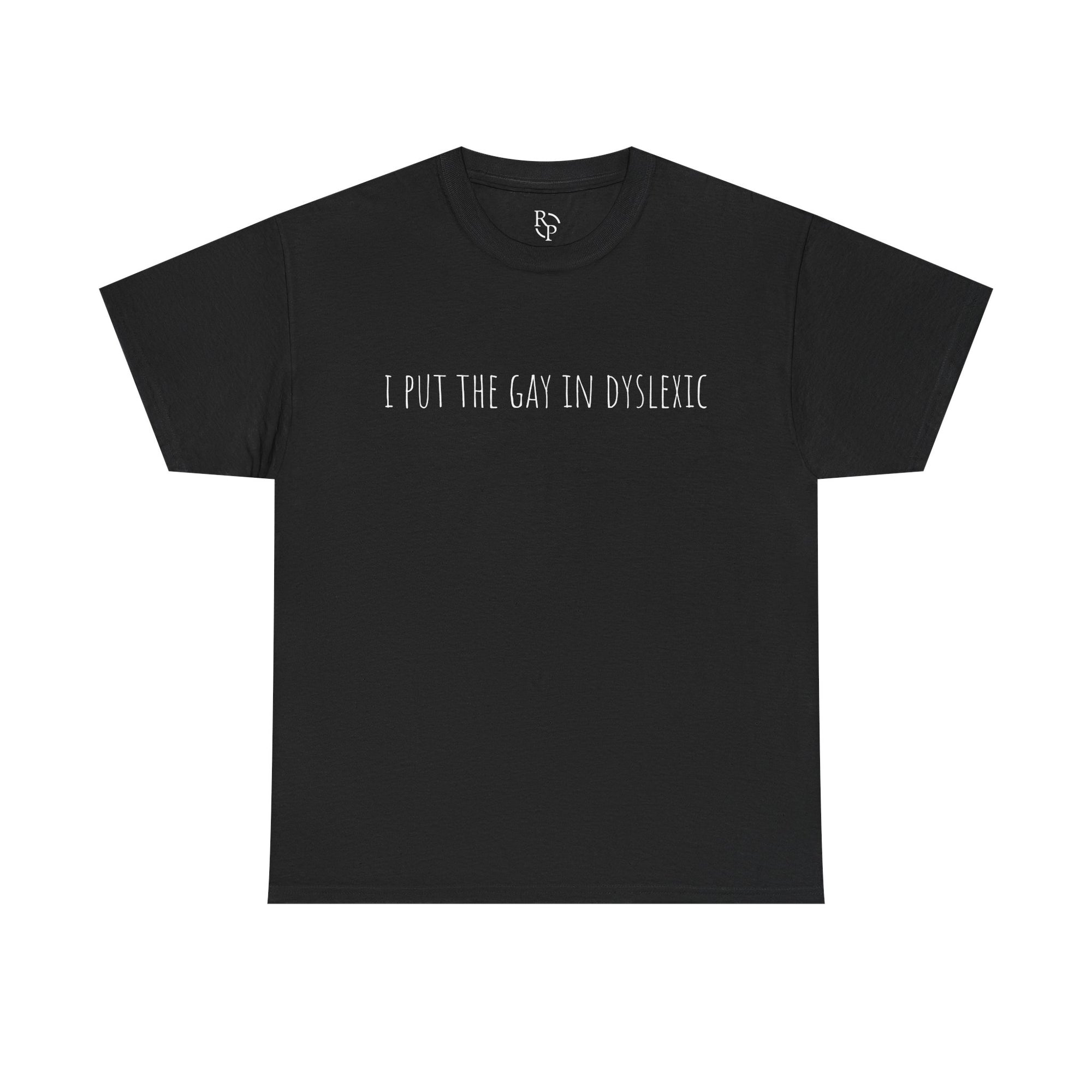 Funny Unisex Heavy Cotton Tee - "I Put the Fun in Dyslectic" Shirt, Gift for Dyslexia Awareness, Casual Wear, Humor Tee, Birthday Gift
