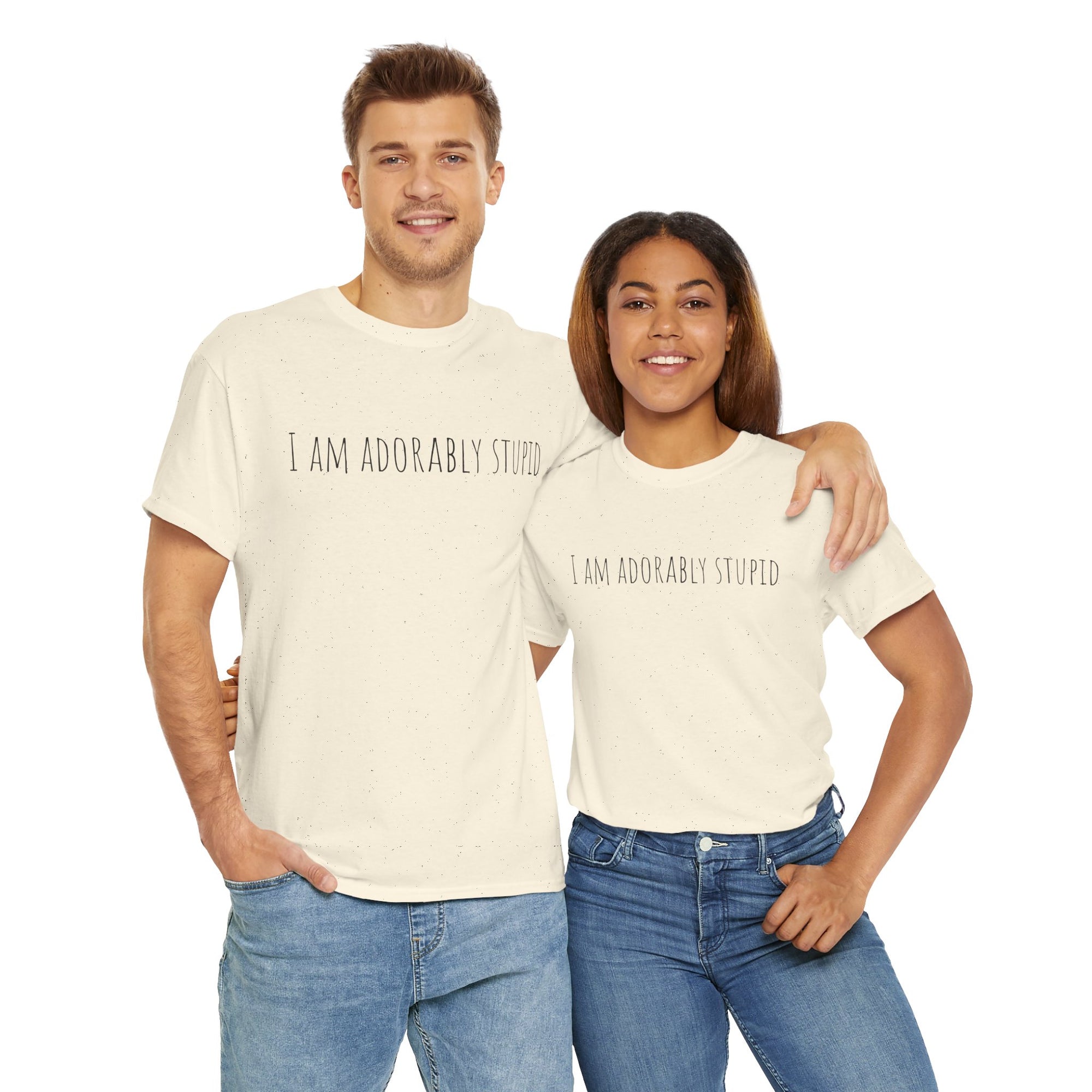 I Am Adorably Stupid Unisex Heavy Cotton Tee, Funny T-Shirt, Gift for Friends, Casual Wear, Everyday Humor Tee