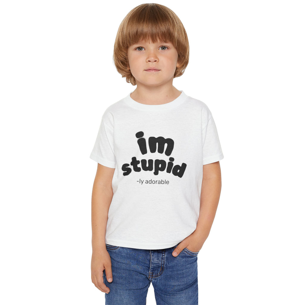 Playful Toddler T-Shirt: 'I'm Stupid-ly Adorable' Humor Gift for Kids, Cute Birthday Shirt, Funny Parenting Apparel, Baby Shower Gift, [...]