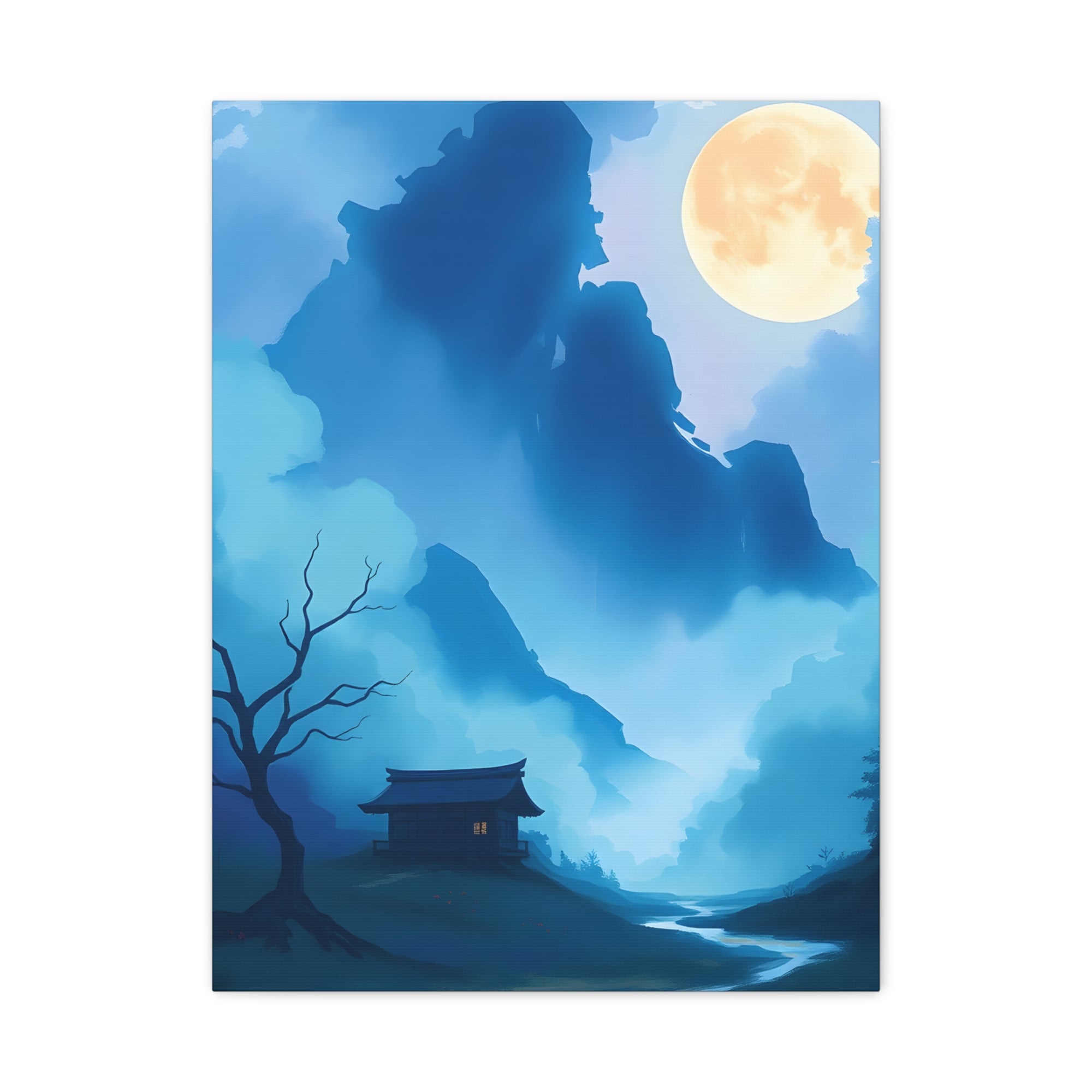 Serene Landscape Canvas Art, Tranquil Wall Decor, Gift for Nature Lovers, Home Office Art