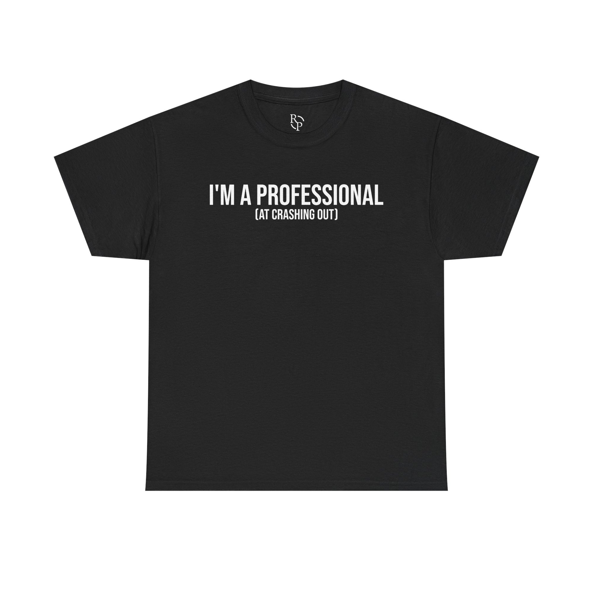 Funny Professional Crasher Tee, Unisex Heavy Cotton Tee, Gift for Friends, Casual Wear, Humor Shirt, Unique Present