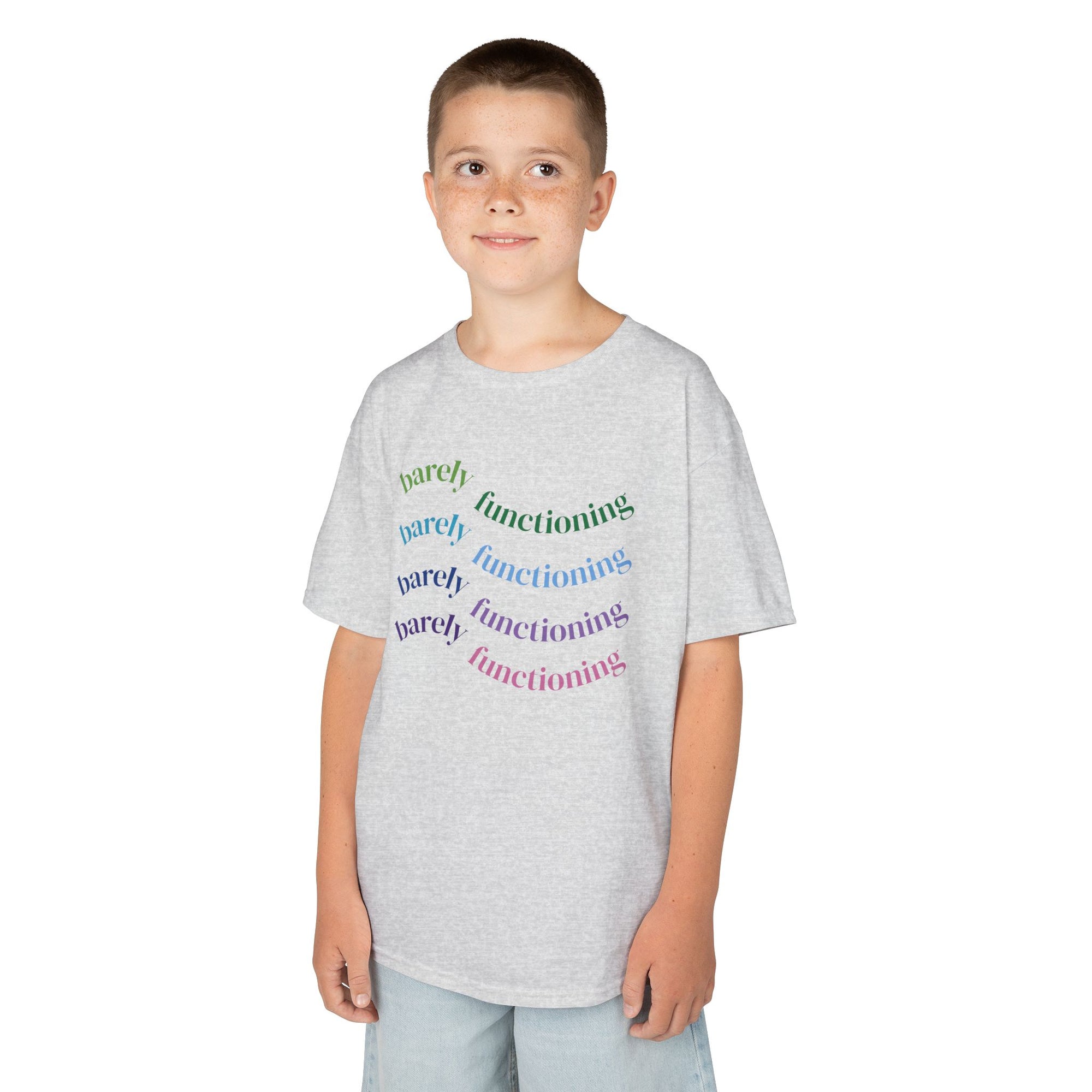 Colorful Kids Heavy Cotton Tee - Fun and Playful Graphic Tee for Everyday Wear, Birthday Gift, Age 4-12, Casual Playtime, Artsy Outfits