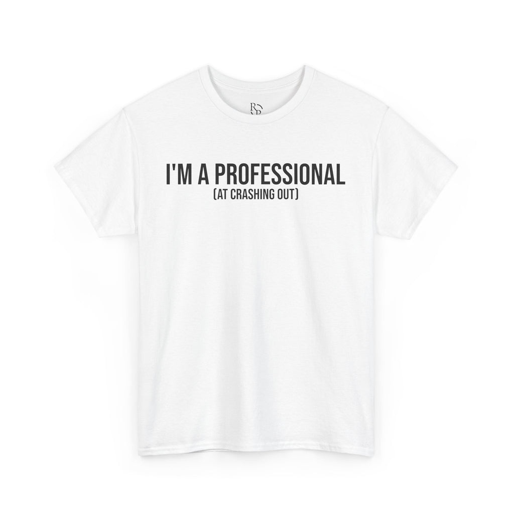 Funny Professional Crasher Tee, Unisex Heavy Cotton Tee, Gift for Friends, Casual Wear, Humor Shirt, Unique Present