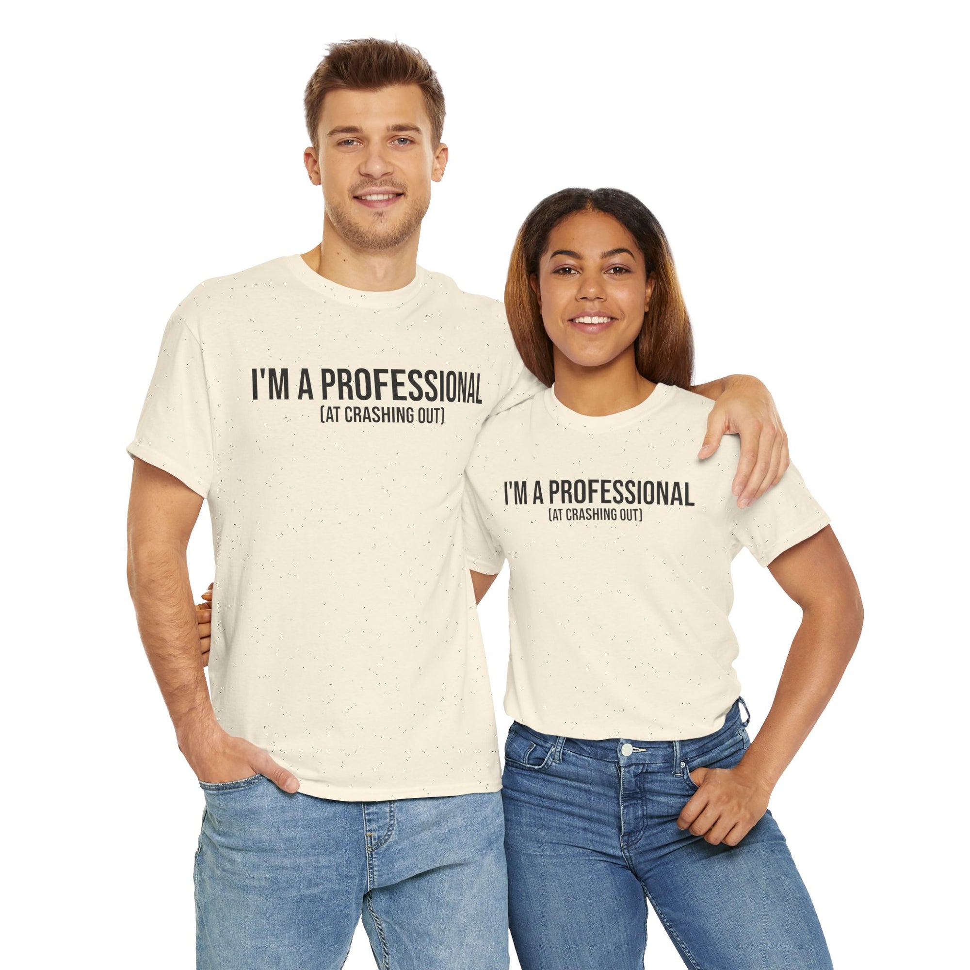 Funny Professional Crasher Tee, Unisex Heavy Cotton Tee, Gift for Friends, Casual Wear, Humor Shirt, Unique Present