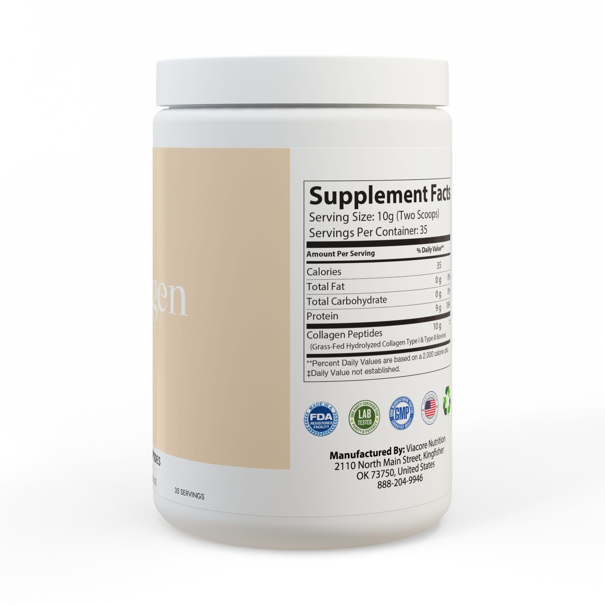 Collagen Peptides Type I & III Supplement (350g, 12.3oz)