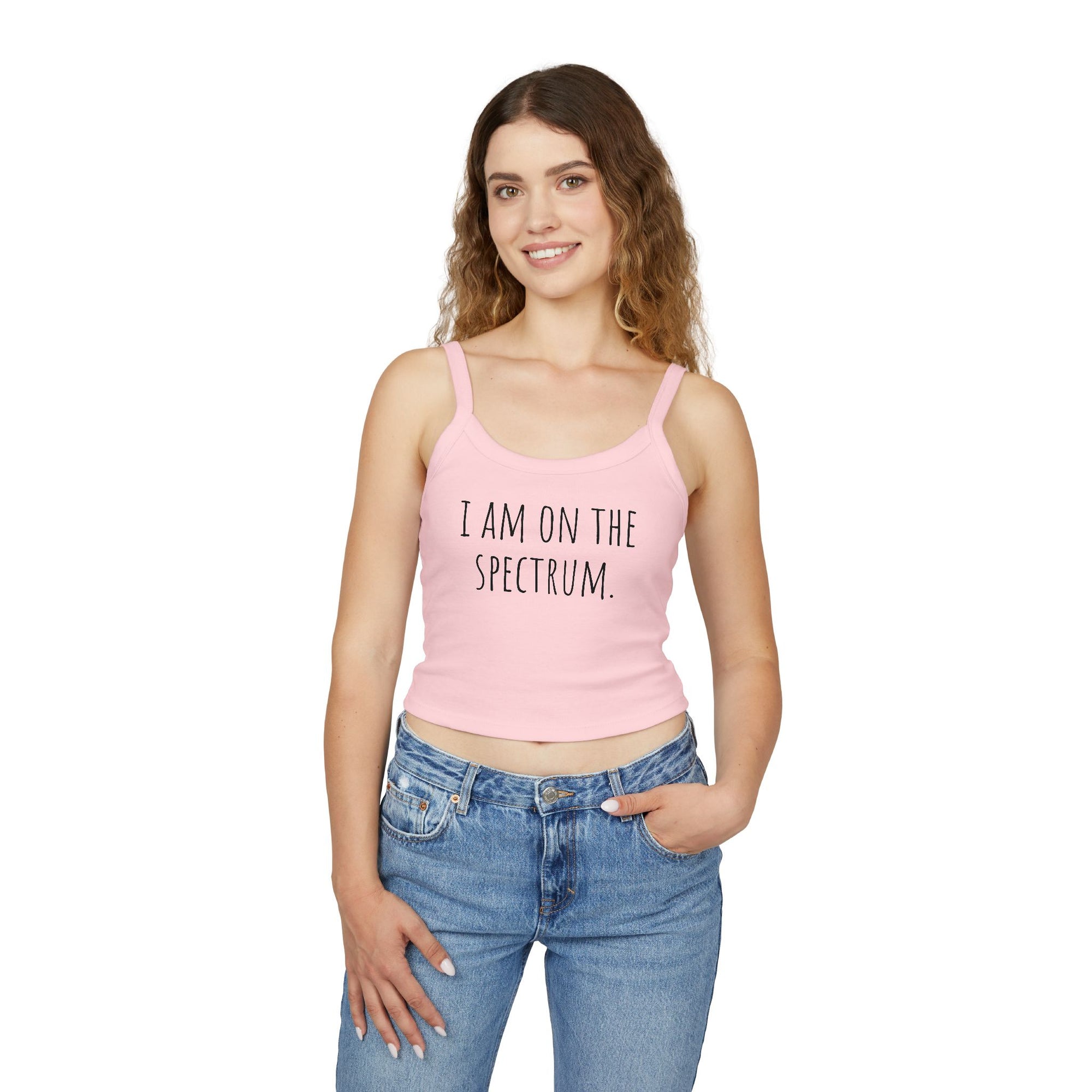 Women's Spaghetti Strap Tank Top for Self-Expression | Casual Summer Wear, LGBTQ+ Pride, Mental Health Awareness, Everyday Comfort