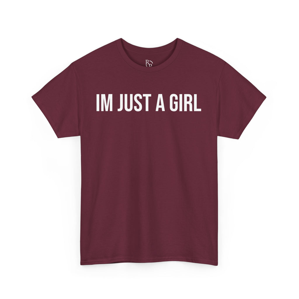 Unisex Heavy Cotton Tee - 'I'm Just a Girl' | Casual Comfort, Perfect Gift, Everyday Wear, Birthday, Confidence Tee