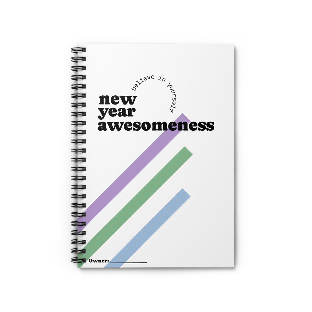 Inspirational Spiral Notebook - New Year Awesomeness, Motivational Journal, Gift for Students, Writing Supplies for New Year Goals, [...]