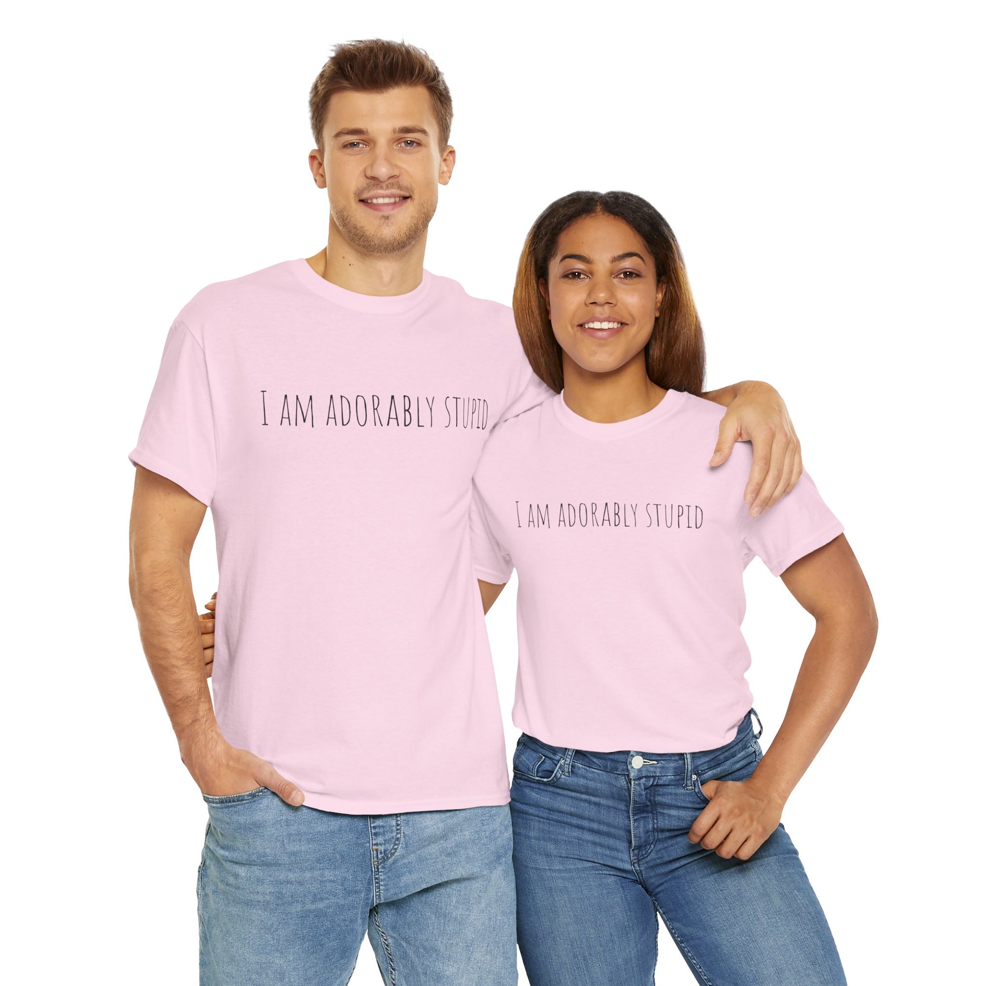 I Am Adorably Stupid Unisex Heavy Cotton Tee, Funny T-Shirt, Gift for Friends, Casual Wear, Everyday Humor Tee