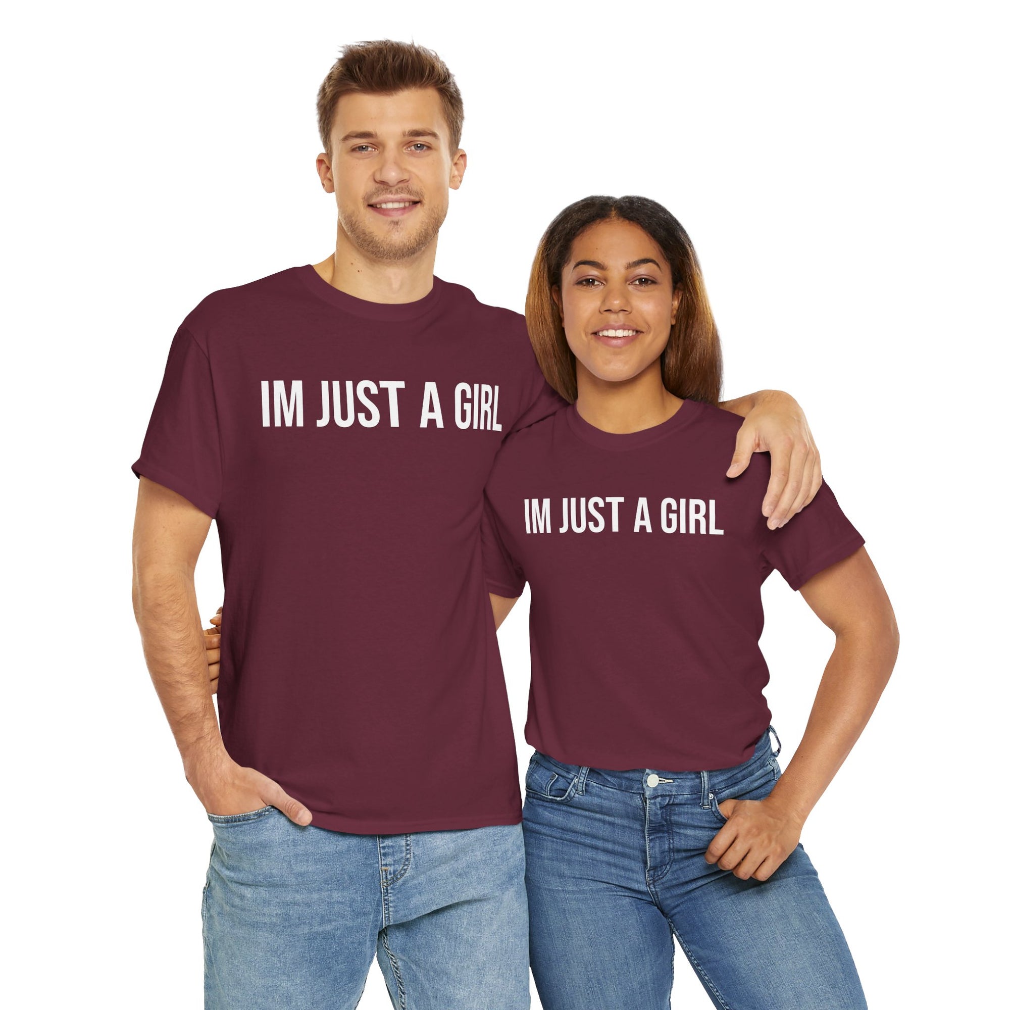 Unisex Heavy Cotton Tee - 'I'm Just a Girl' | Casual Comfort, Perfect Gift, Everyday Wear, Birthday, Confidence Tee