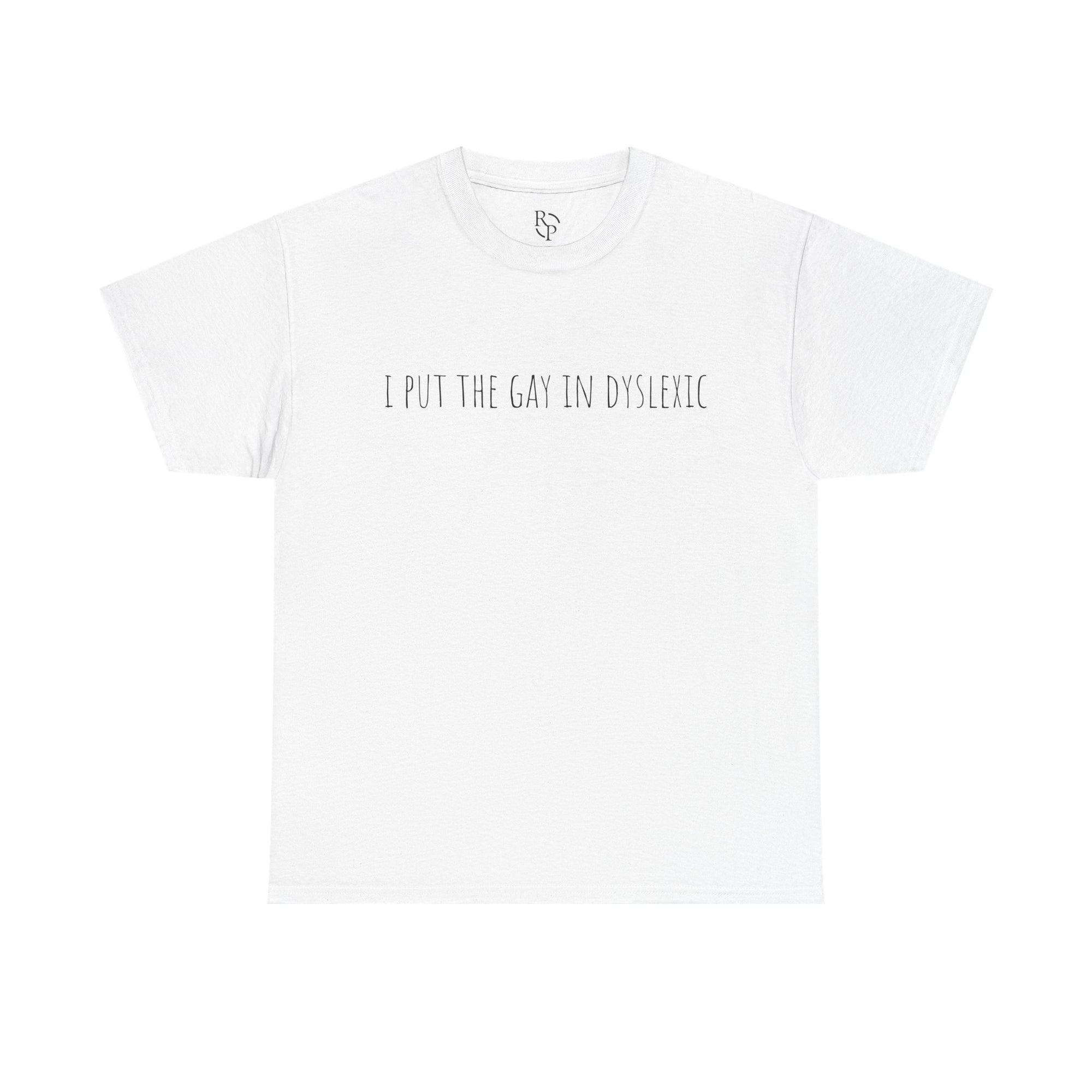 Funny Unisex Heavy Cotton Tee - "I Put the Fun in Dyslectic" Shirt, Gift for Dyslexia Awareness, Casual Wear, Humor Tee, Birthday Gift