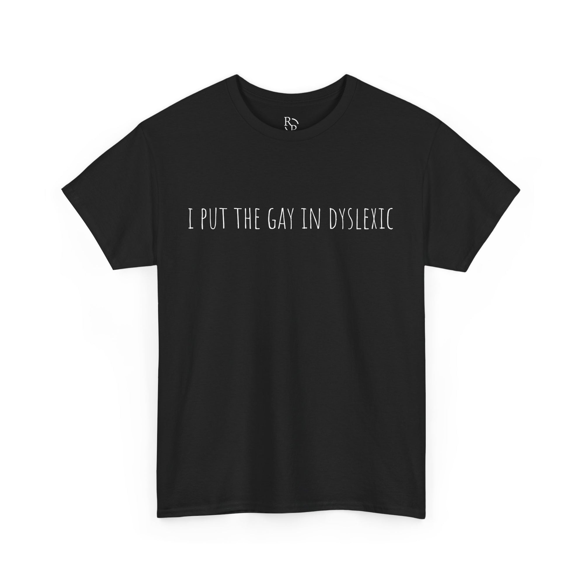 Funny Unisex Heavy Cotton Tee - "I Put the Fun in Dyslectic" Shirt, Gift for Dyslexia Awareness, Casual Wear, Humor Tee, Birthday Gift