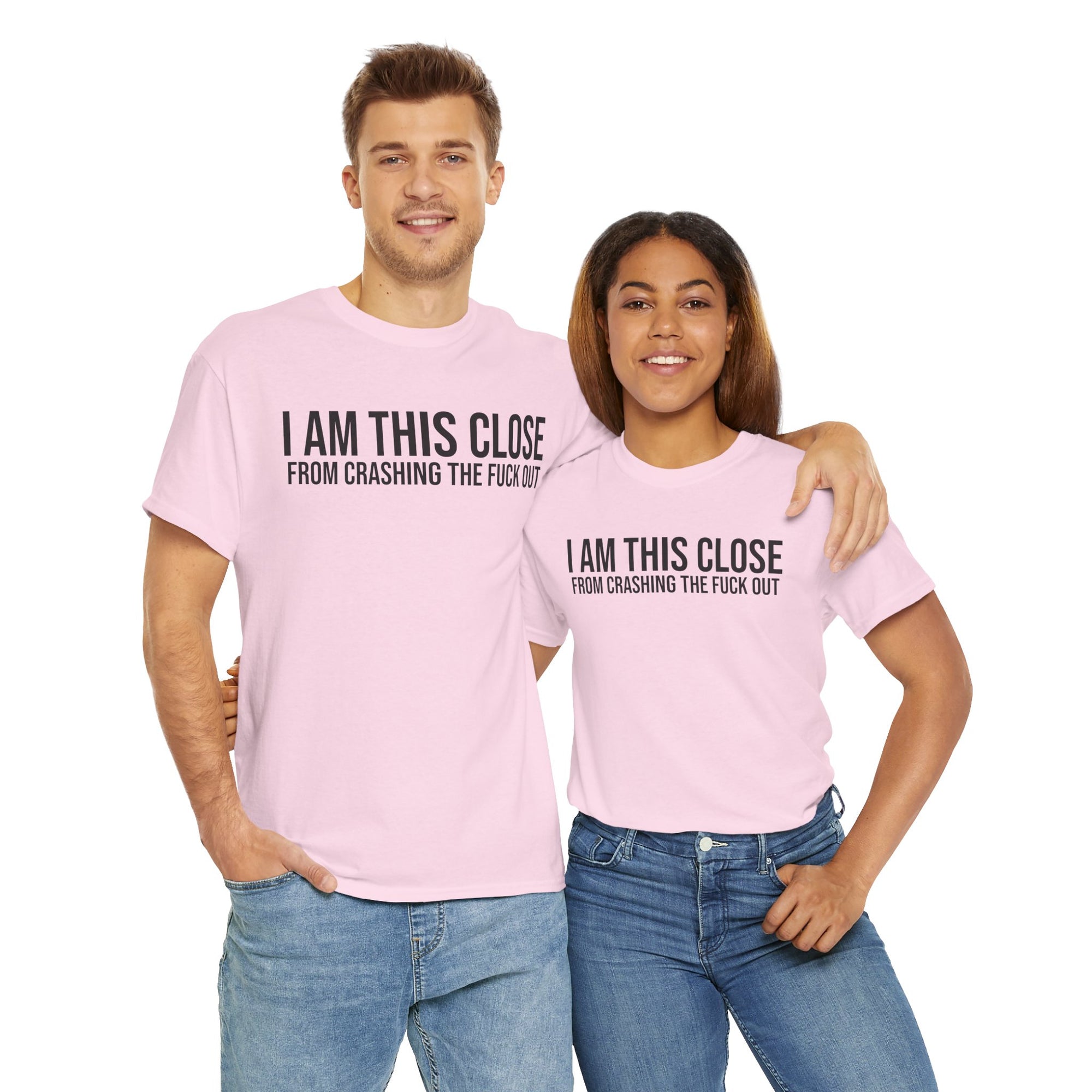 Unisex Heavy Cotton Tee - "I Am This Close From Crashing The F*** Out" Statement Shirt | Relaxed Tee, Funny T-Shirt, Casual Wear, Gift [...]