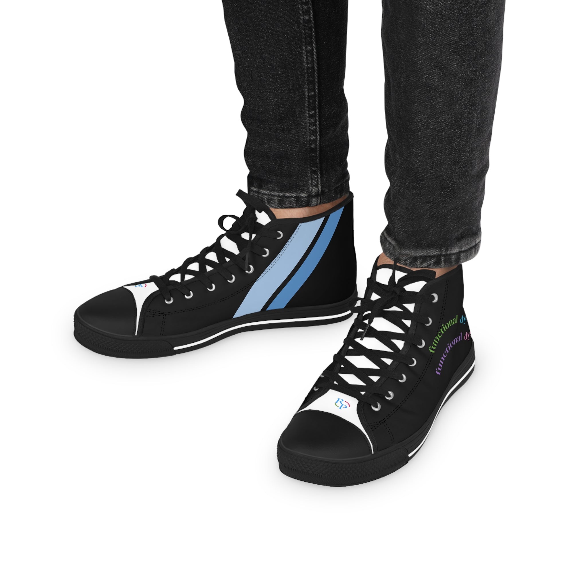 Men's Playful High Top Sneakers for Creative Souls, Casual Footwear, Statement Sneakers, Unique Gifts, Everyday Style