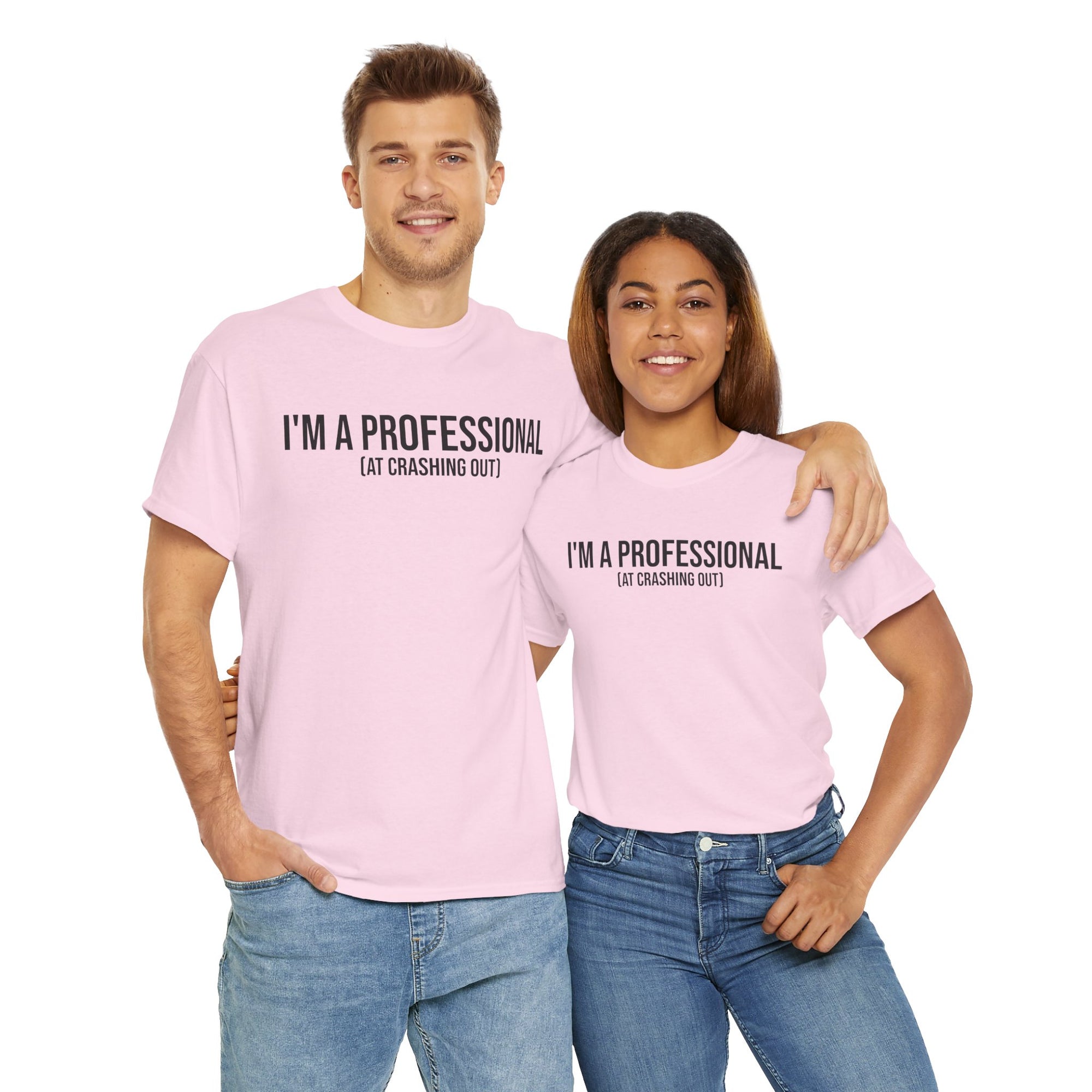 Funny Professional Crasher Tee, Unisex Heavy Cotton Tee, Gift for Friends, Casual Wear, Humor Shirt, Unique Present
