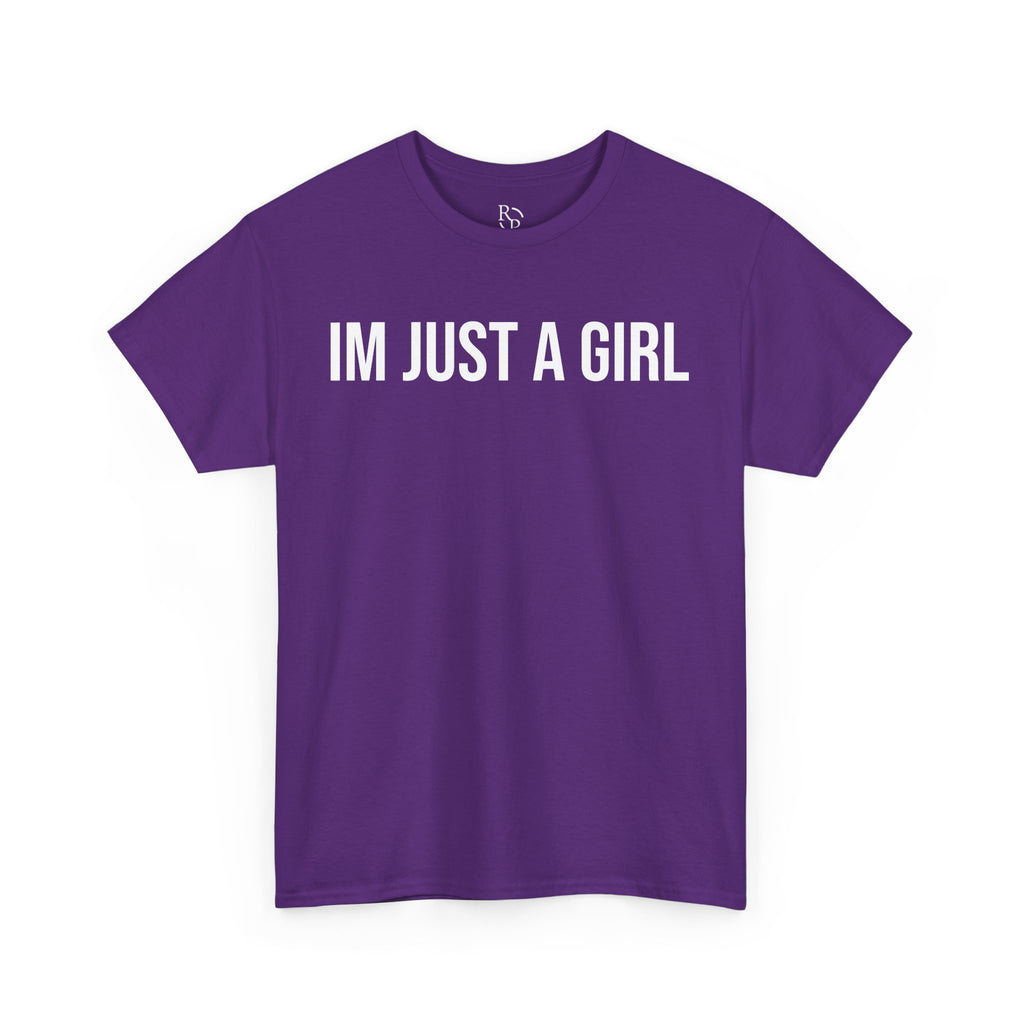 Unisex Heavy Cotton Tee - 'I'm Just a Girl' | Casual Comfort, Perfect Gift, Everyday Wear, Birthday, Confidence Tee