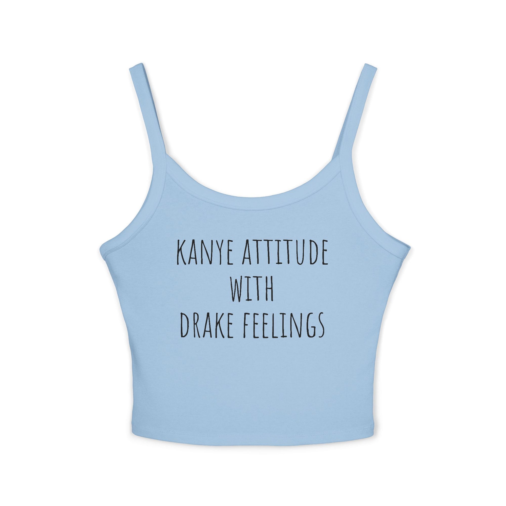 Kanye Attitude Tank Top, Hip Hop Inspired Summer Top, Funny Graphic Spaghetti Strap, Casual Everyday Wear, Women's Fashion