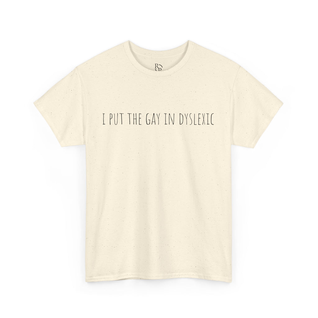 Funny Unisex Heavy Cotton Tee - "I Put the Fun in Dyslectic" Shirt, Gift for Dyslexia Awareness, Casual Wear, Humor Tee, Birthday Gift