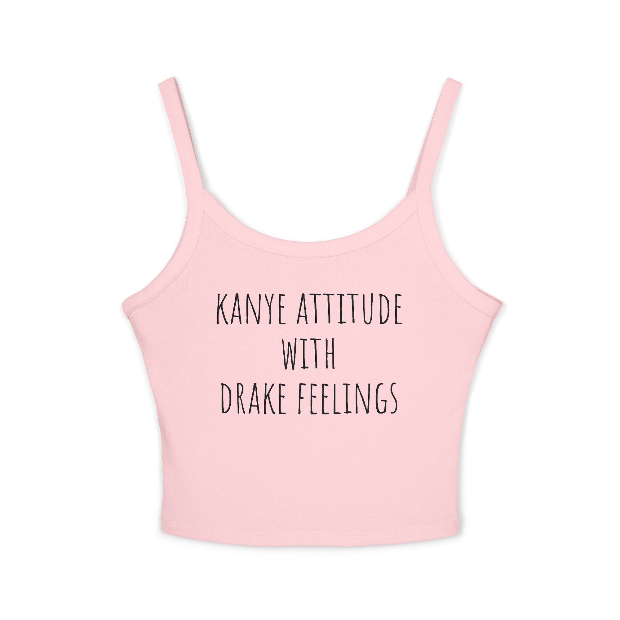 Kanye Attitude Tank Top, Hip Hop Inspired Summer Top, Funny Graphic Spaghetti Strap, Casual Everyday Wear, Women's Fashion
