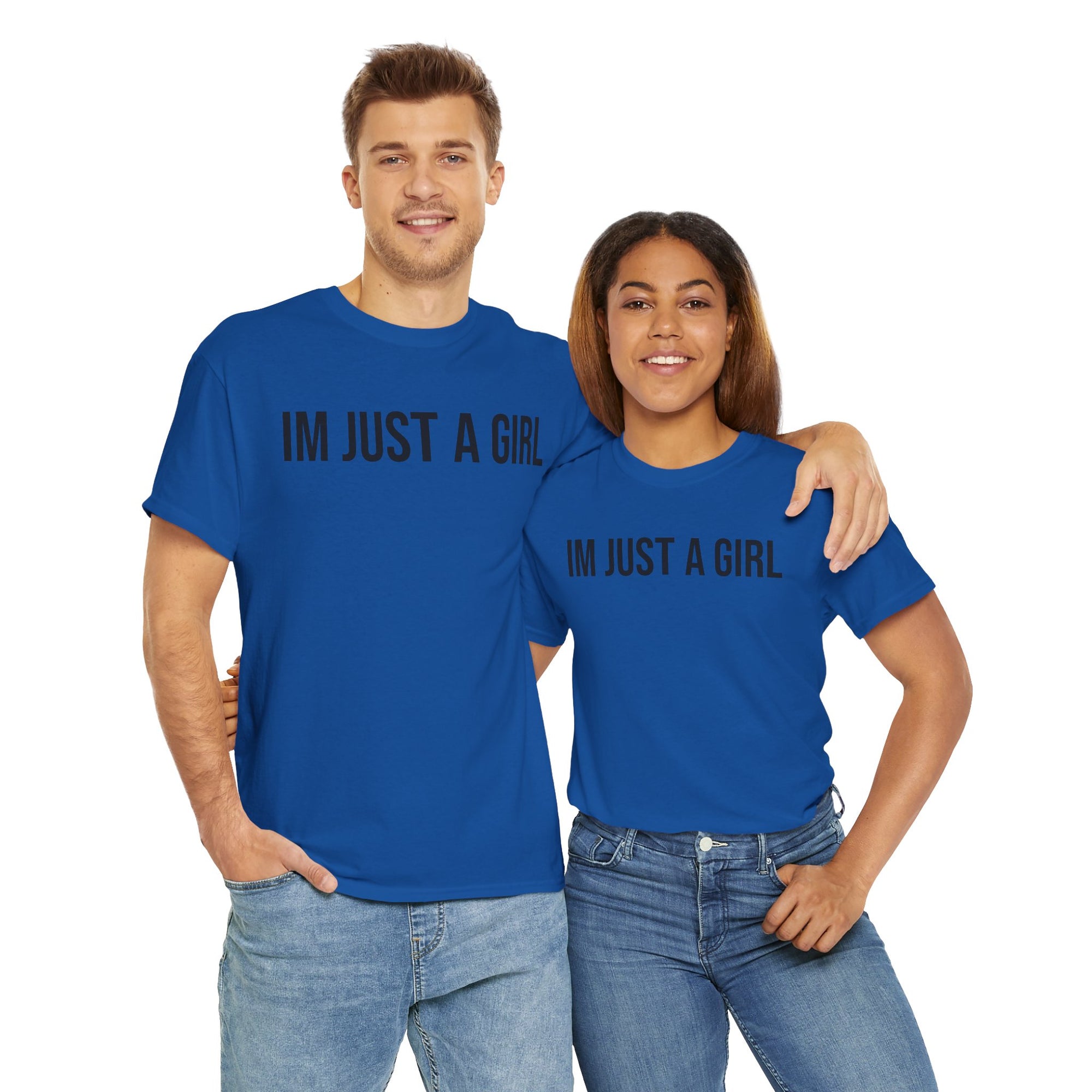 Unisex Heavy Cotton Tee - 'I'm Just a Girl' | Casual Comfort, Perfect Gift, Everyday Wear, Birthday, Confidence Tee