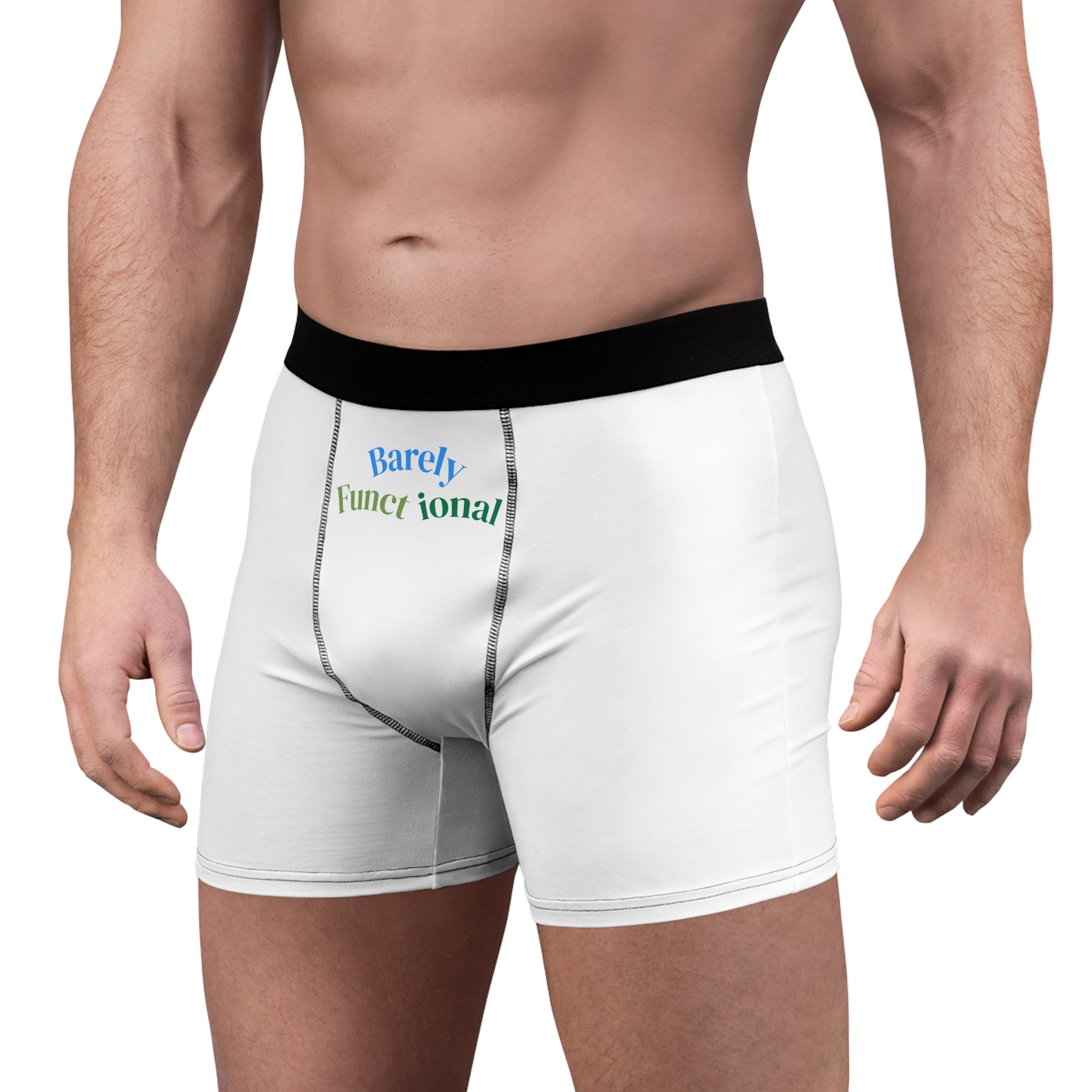 Men's Boxer Briefs with Fun Text - Gift for Him, Unique Loungewear, Comfort Wear, Holiday Gift, Quirky Underwear