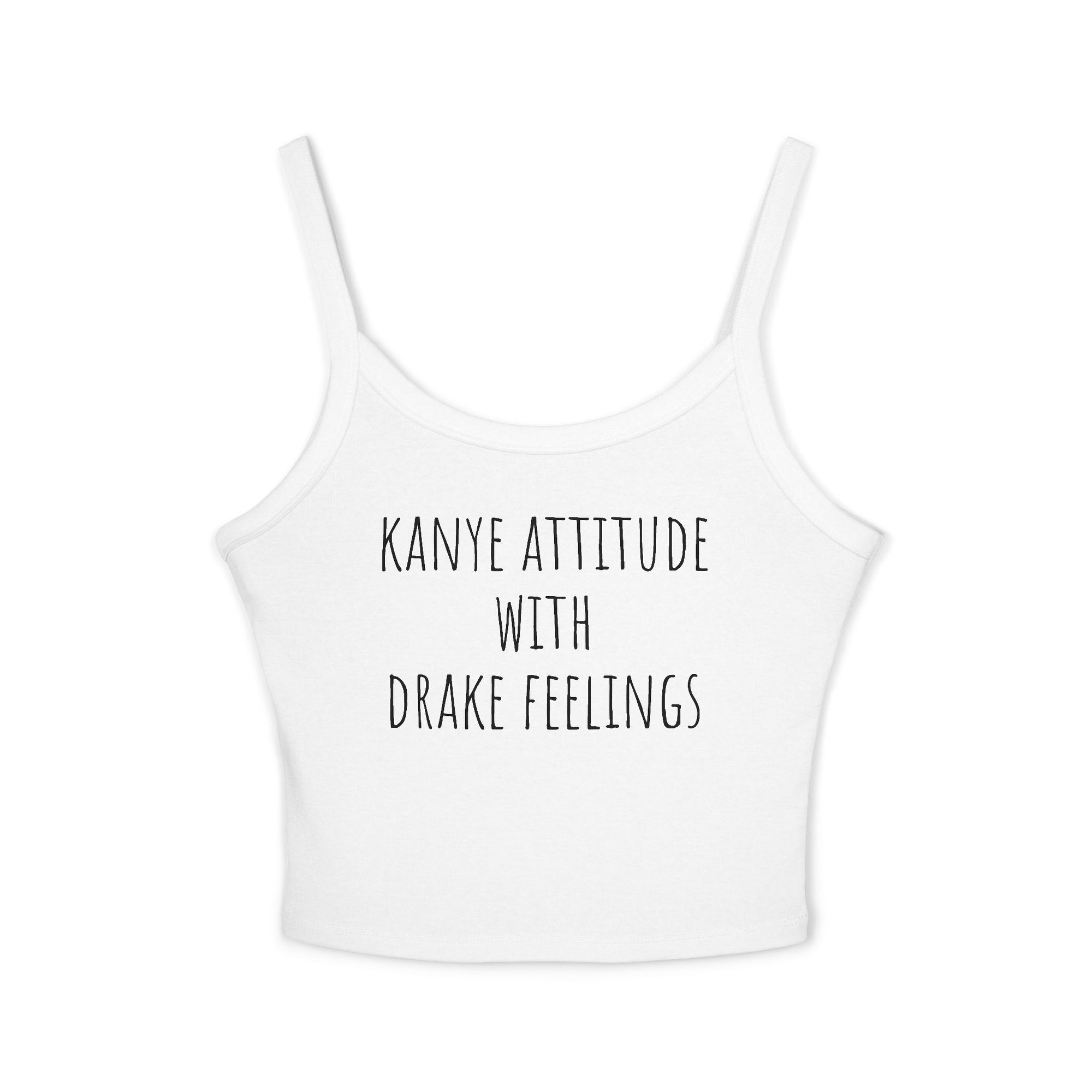 Kanye Attitude Tank Top, Hip Hop Inspired Summer Top, Funny Graphic Spaghetti Strap, Casual Everyday Wear, Women's Fashion