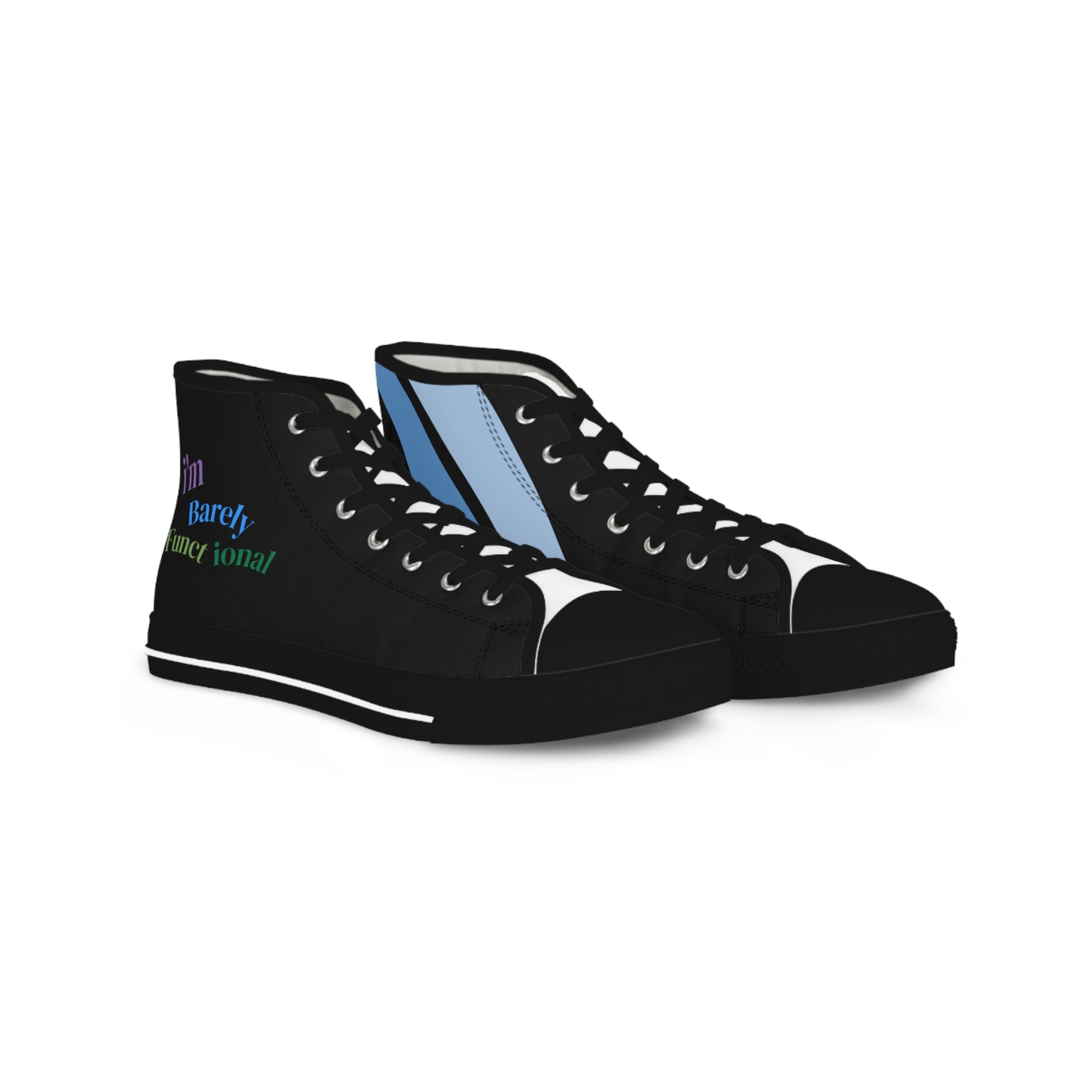 Men's Playful High Top Sneakers for Creative Souls, Casual Footwear, Statement Sneakers, Unique Gifts, Everyday Style