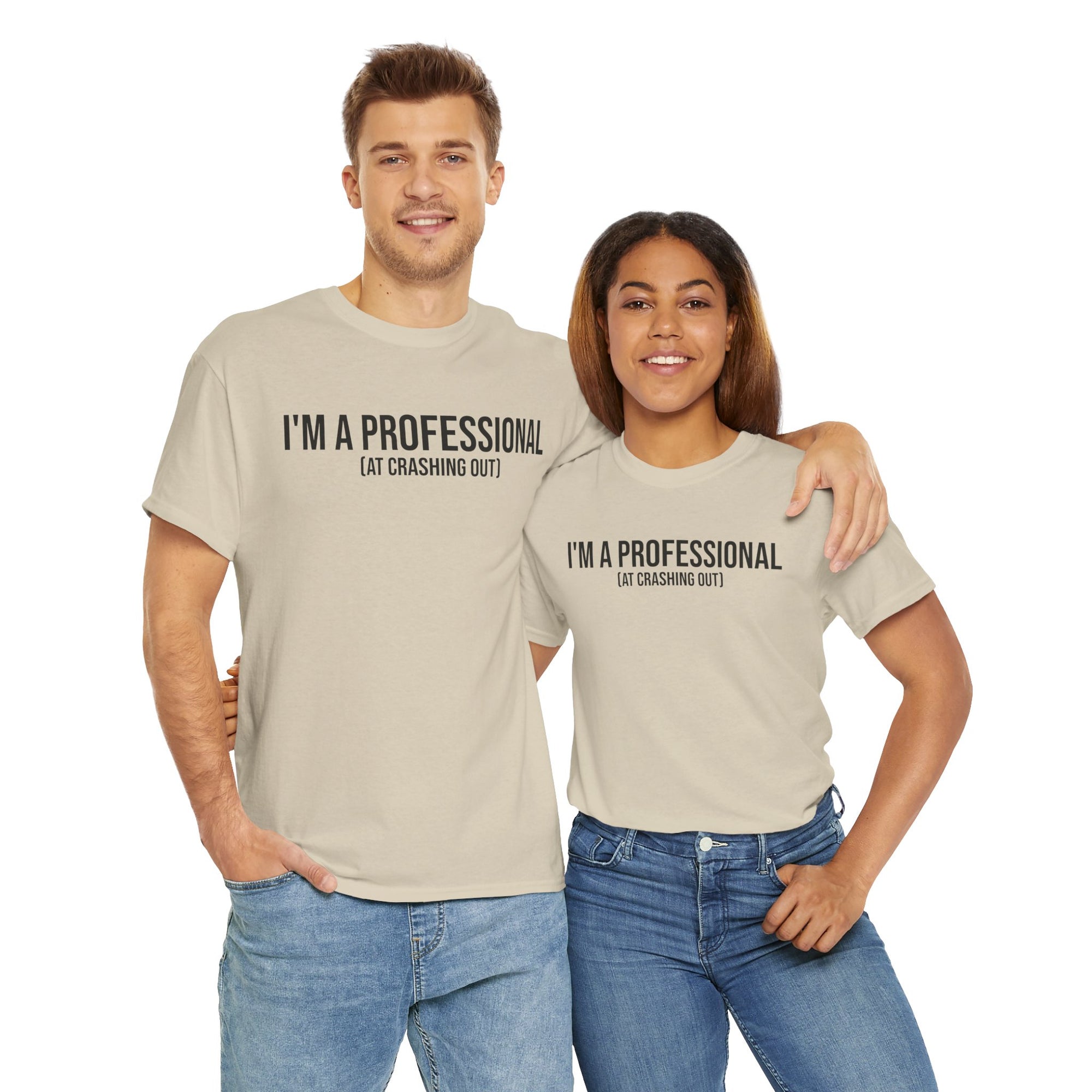 Funny Professional Crasher Tee, Unisex Heavy Cotton Tee, Gift for Friends, Casual Wear, Humor Shirt, Unique Present