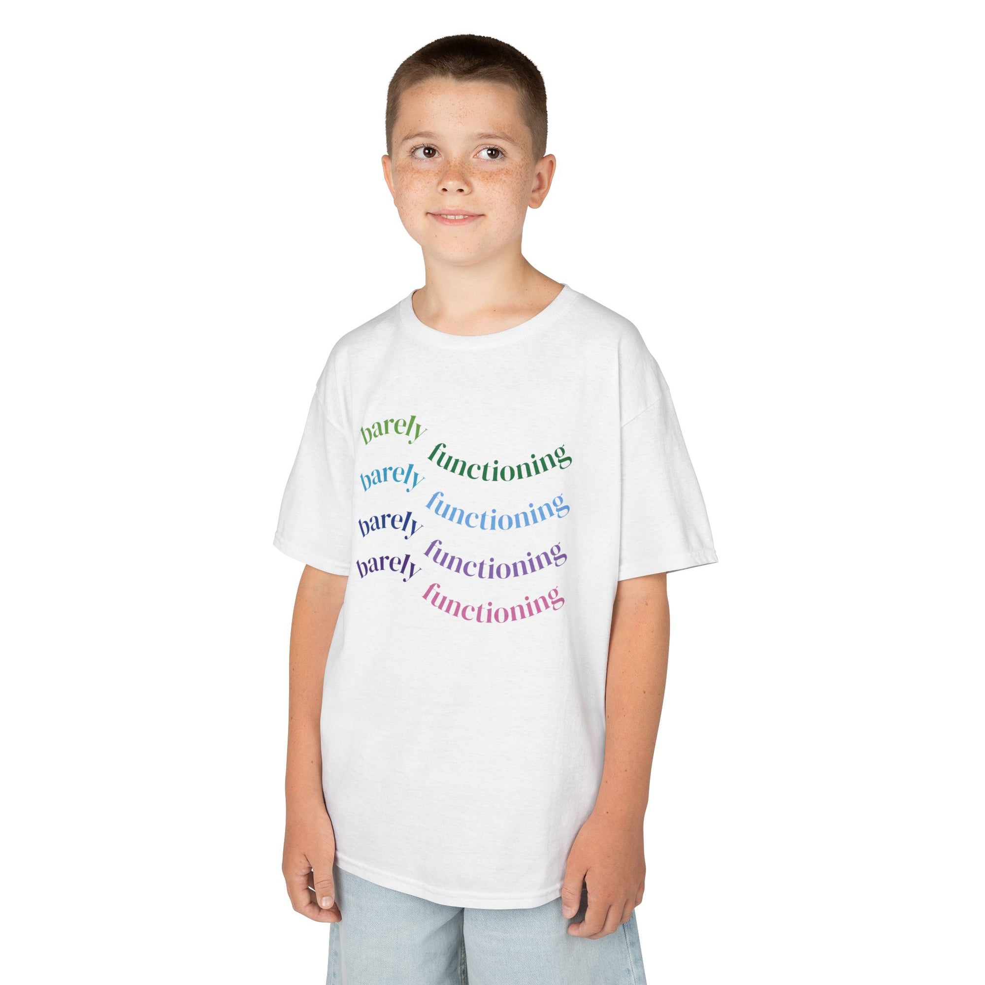 Colorful Kids Heavy Cotton Tee - Fun and Playful Graphic Tee for Everyday Wear, Birthday Gift, Age 4-12, Casual Playtime, Artsy Outfits
