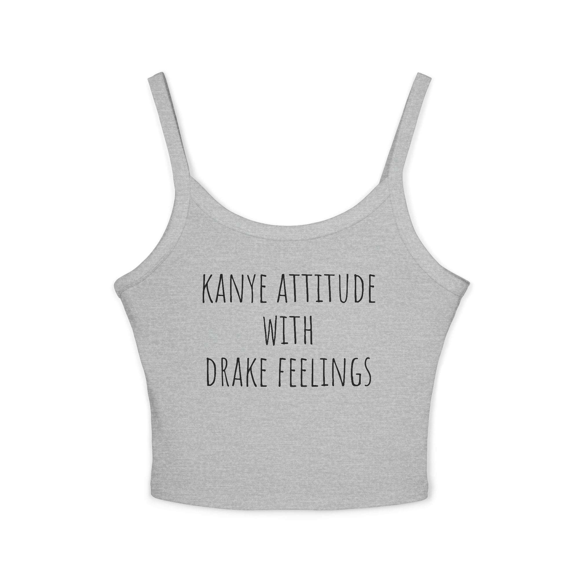 Kanye Attitude Tank Top, Hip Hop Inspired Summer Top, Funny Graphic Spaghetti Strap, Casual Everyday Wear, Women's Fashion